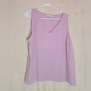 Women's Nine West Blush V-Neck Tank Top Sleeveless Mauve Purple Blouse Flowy Siz